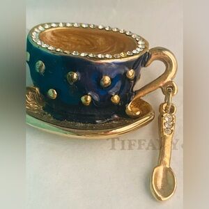 Elegant Blue and Gold Teacup